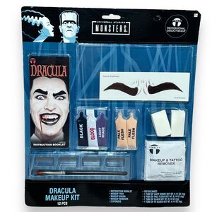 Monsters Dracula Professional Grade Makeup & Tattoo Kit 12pc Halloween Costume